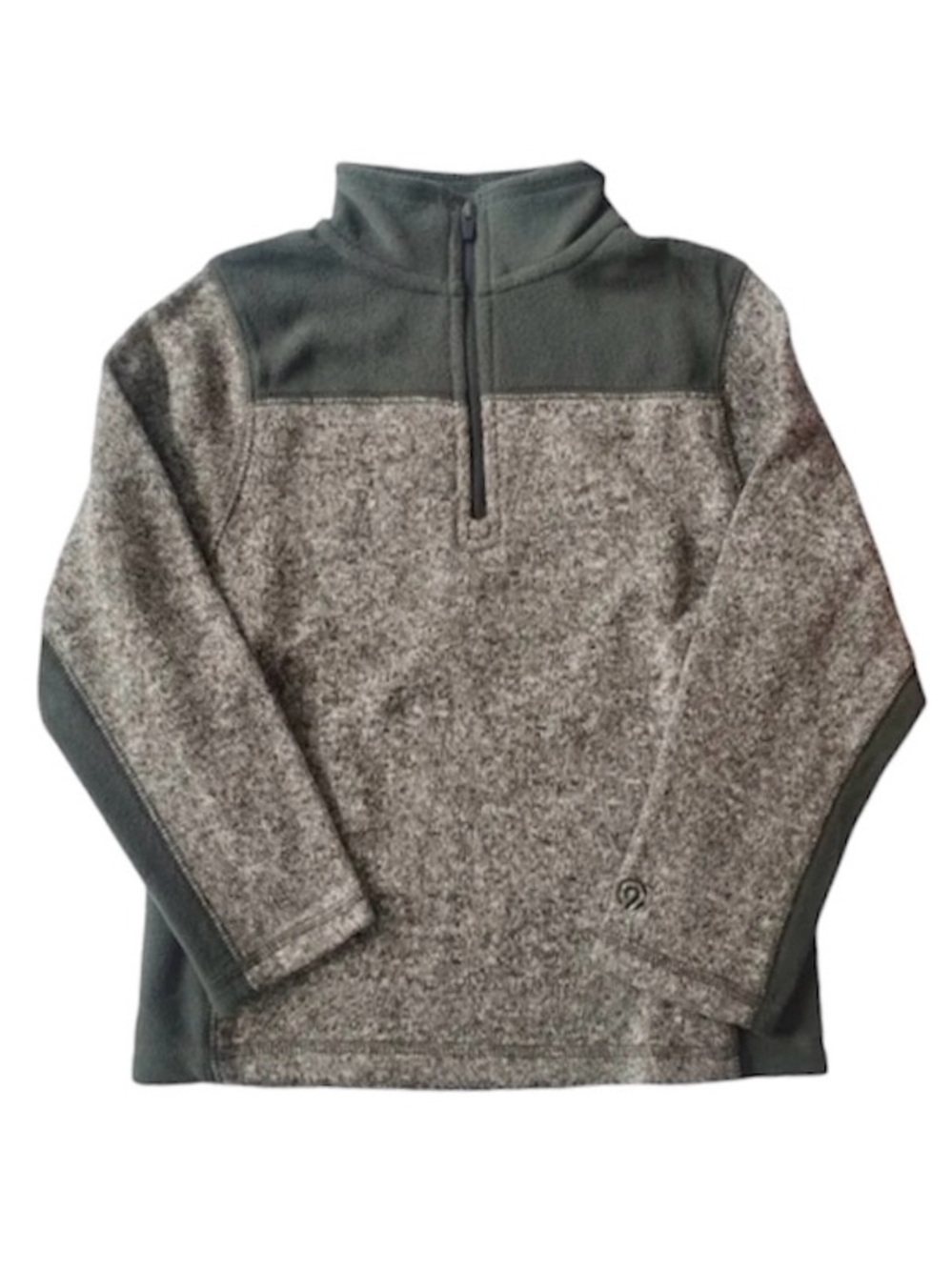 Champion Boys Gray / Green Quarter Zip Fleece Jacket size youth large 12-14